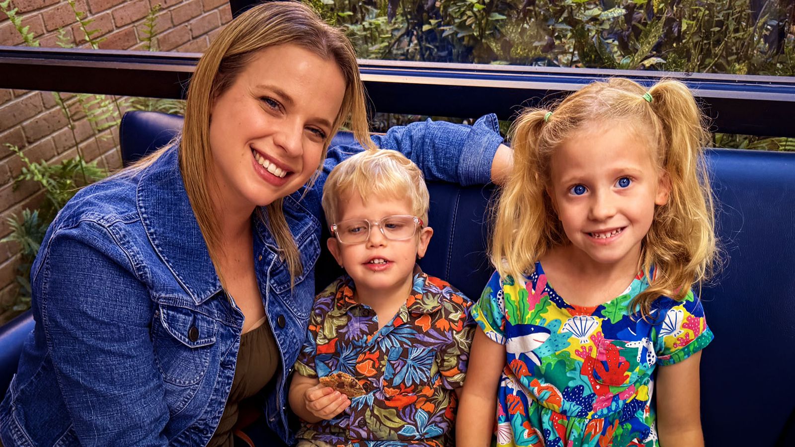 A mom with her two kids after worship