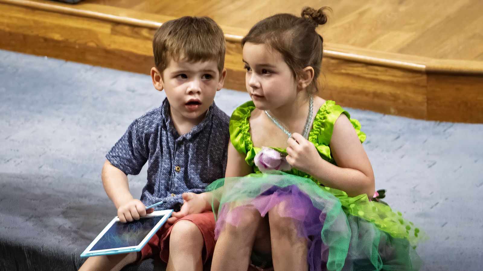 Two kids in the sanctuary